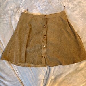 She + Sky olive green Button-Front Skater Skirt